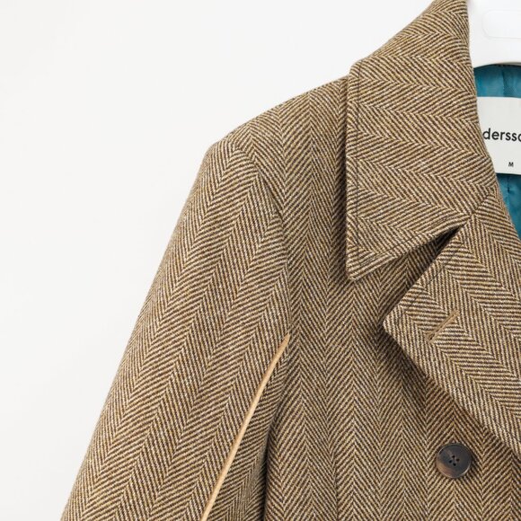 Andersson Bell Chloe Brown Herringbone Back Pleats Coat - Picture 5 of 14